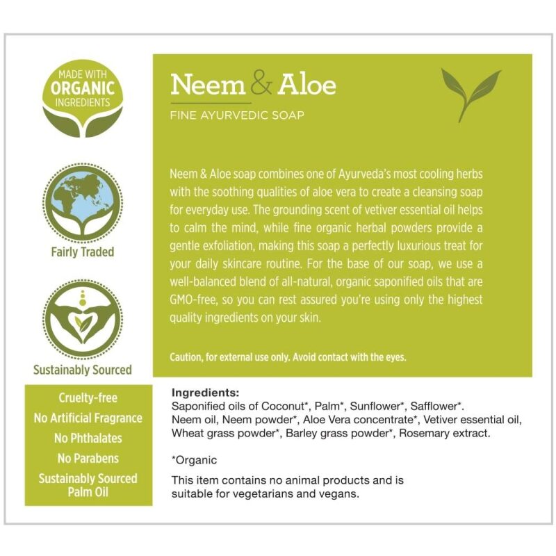 Label Image for Banyan Botanicals Neem and Aloe Ayurvedic Soap