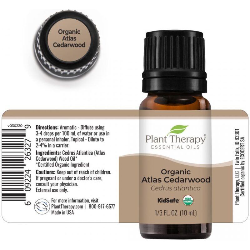 Label Image for Plant Therapy Atlas Cedarwood Essential Oil 10ml