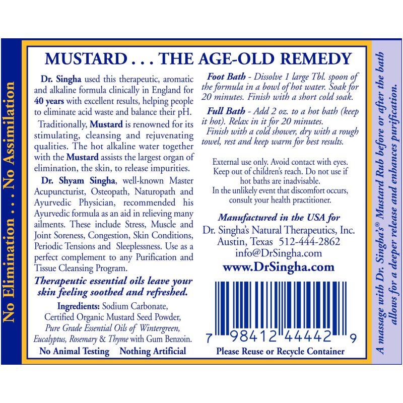 Label Image for Dr Singhas Mustard Bath