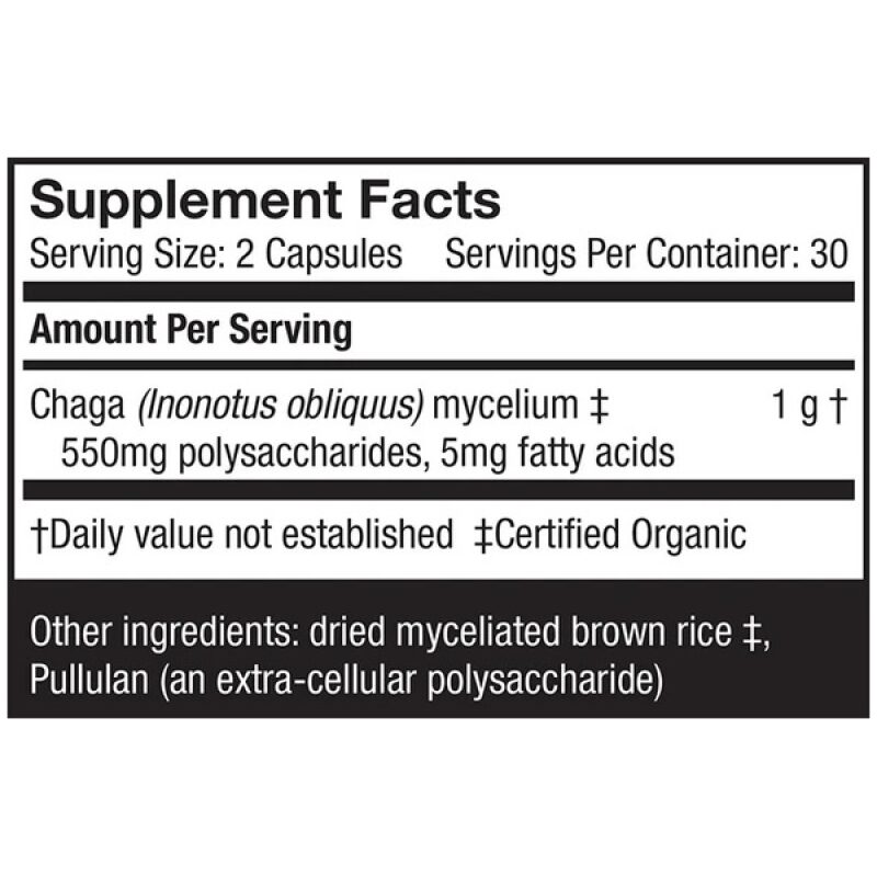 Label Image for Host Defense Chaga Capsules