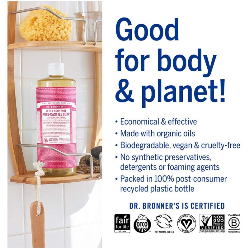 Supporting Image for Dr. Bronner's Hemp Rose Castile Soap