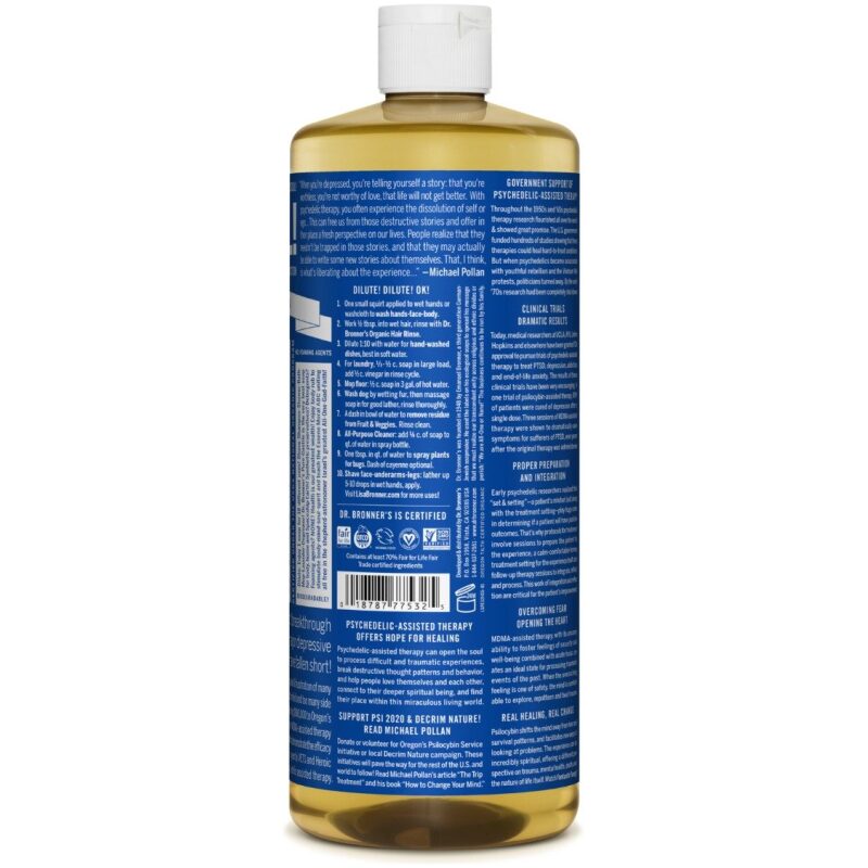 Label Image for Dr. Bronner's Pure Castile Soap Peppermint 32 oz