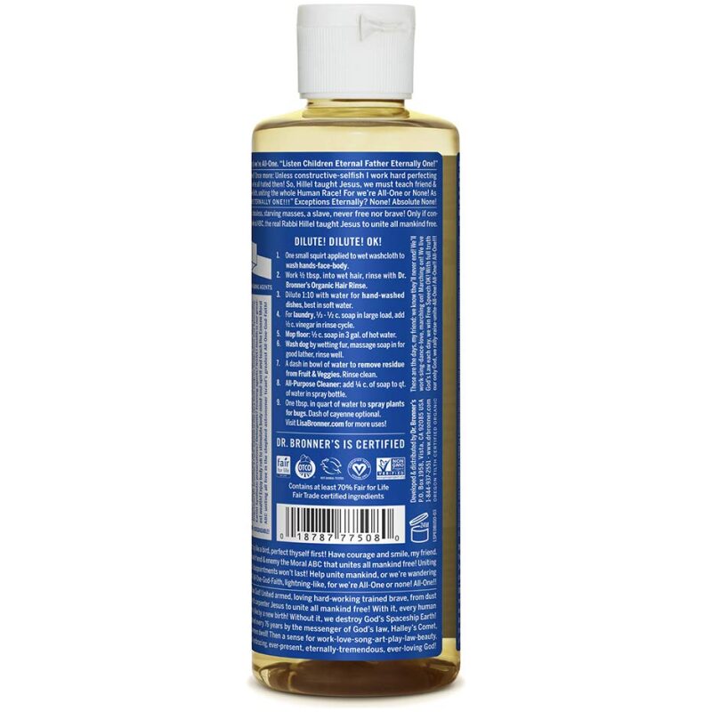 Label Image for Dr. Bronner's Pure Castile Soap Peppermint 8 oz