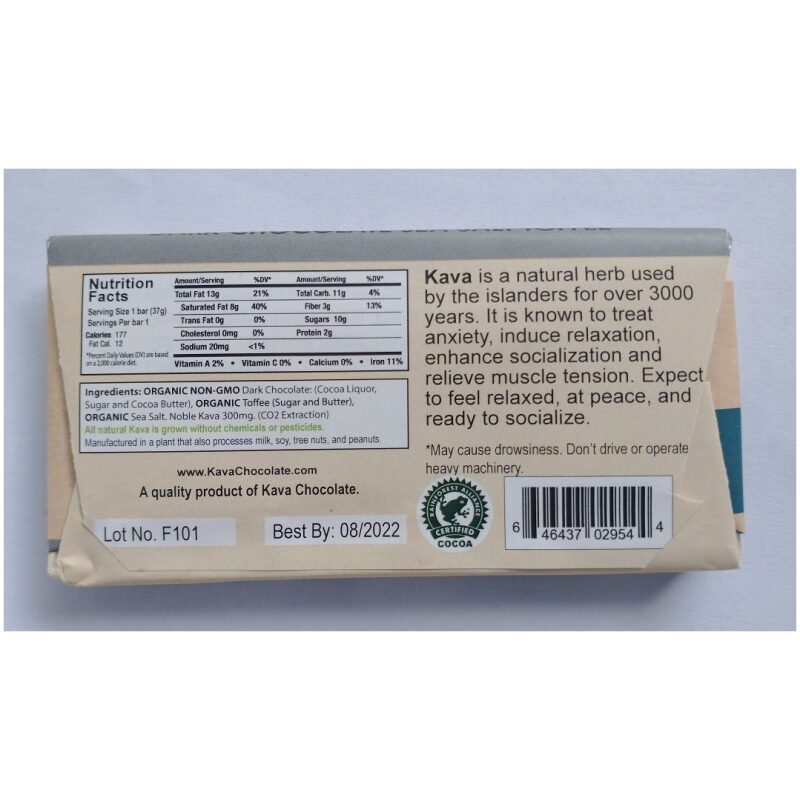 Label Image for Kava Chocolate Dark Sea Salt Toffee