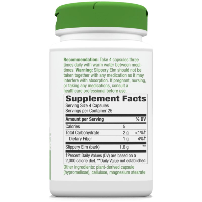 Label Image for Natures Way Slippery Elm Bark Capsules