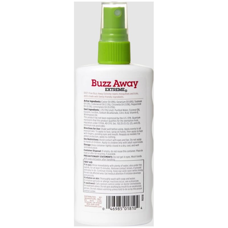 Label Image for Quantum Health Buzz Away Extreme Deet-Free Spray 4oz