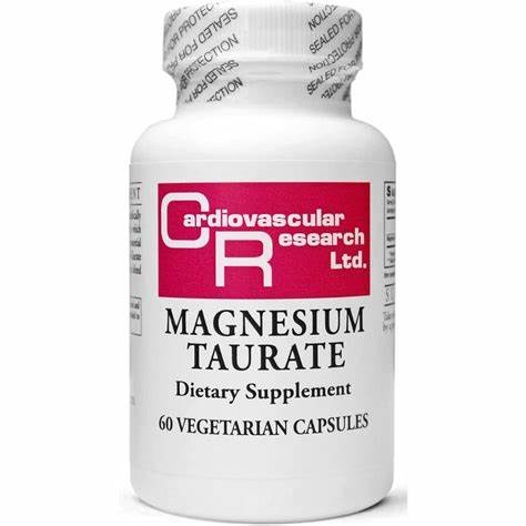 A bottle of Cardiovascular Research Magnesium Taurate