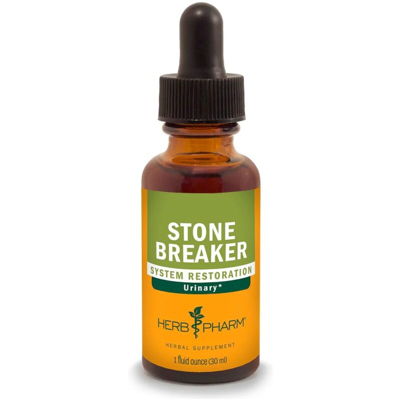 A bottle of Herb Pharm Stone Breaker tincture