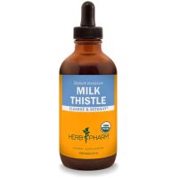 A 4 oz bottle of herb pharm milk thistle tincture