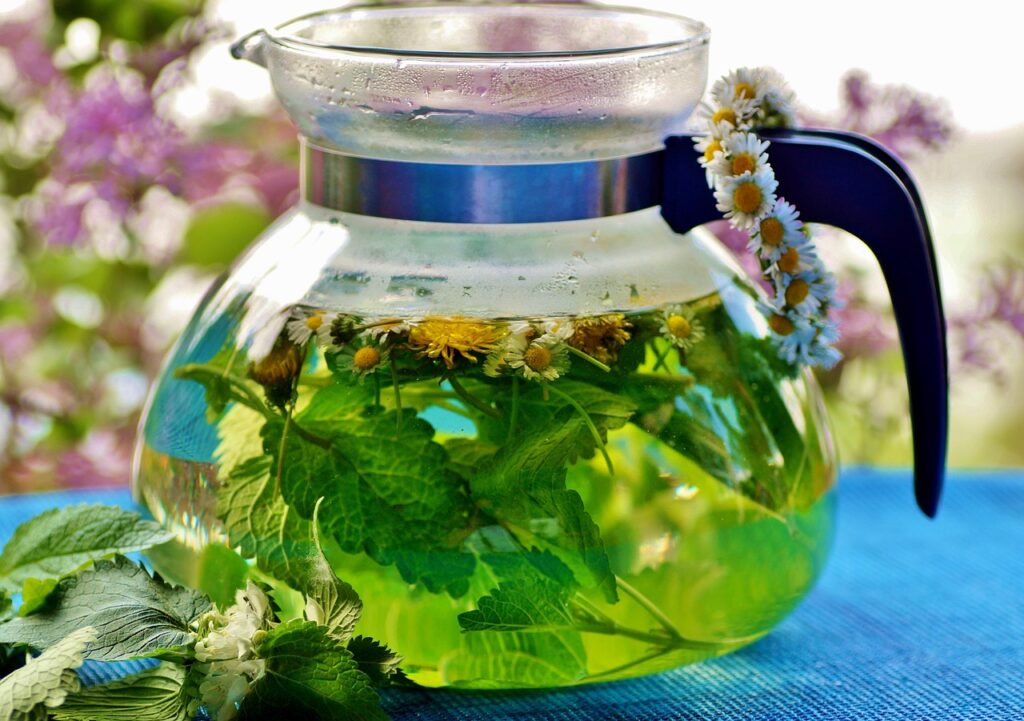 A coffee pot being used for Herbal Infusion