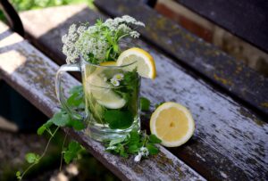 A glass of herbal tea