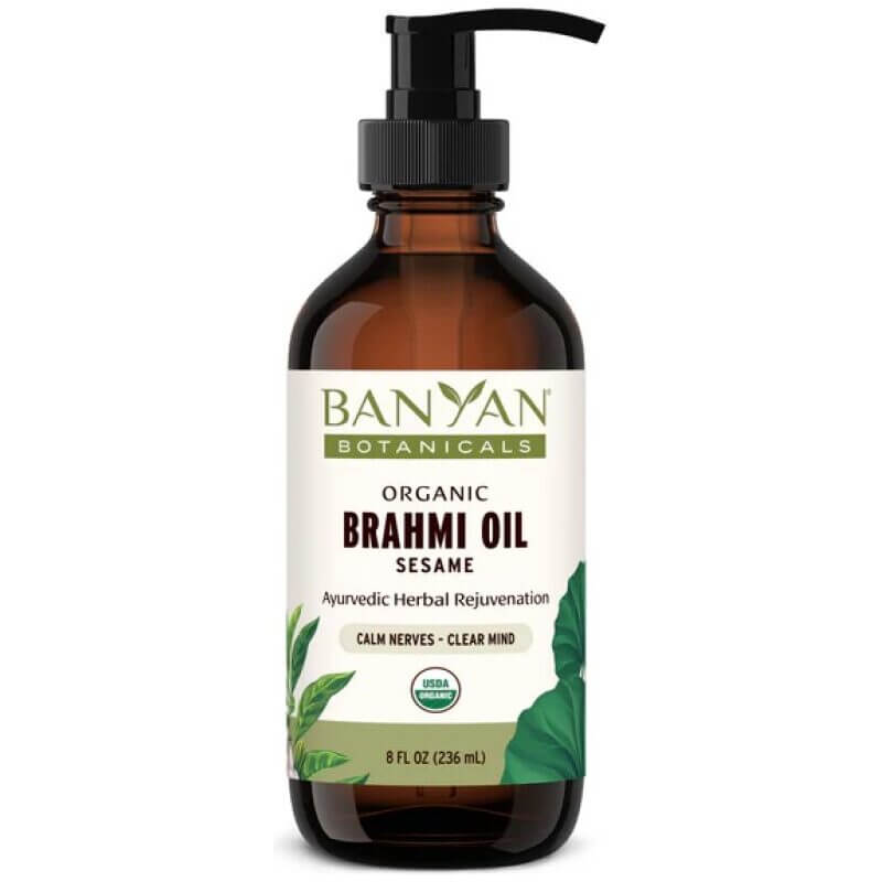 Bottle of Banyan Botanicals Organic Brahmi Oil