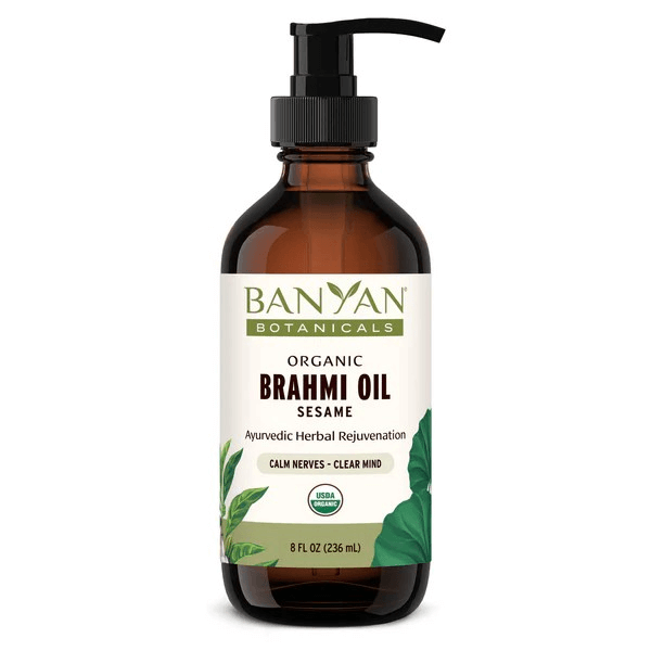 Bottle of Banyan Botanicals Organic Brahmi Oil