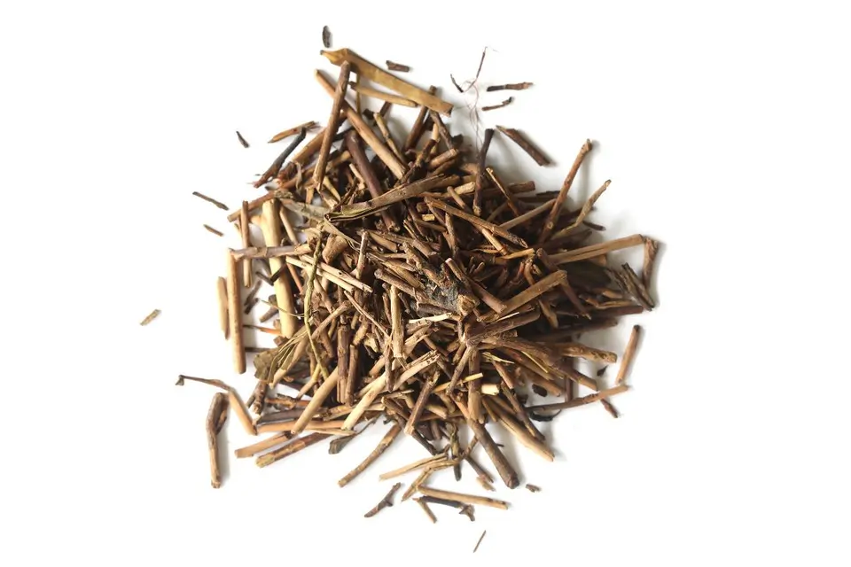 A pile of organic kukicha tea